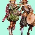 1628 г. Немецкие солдаты-оркестранты, флейтист и барабанщик